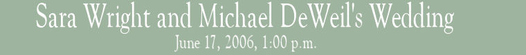 Sara Wright and Michael DeWeil's Wedding